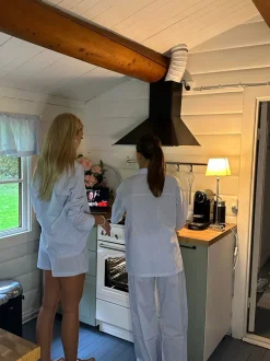 Design By Si Avana pyjamasskjorte med striber - Blå/hvid Outlet