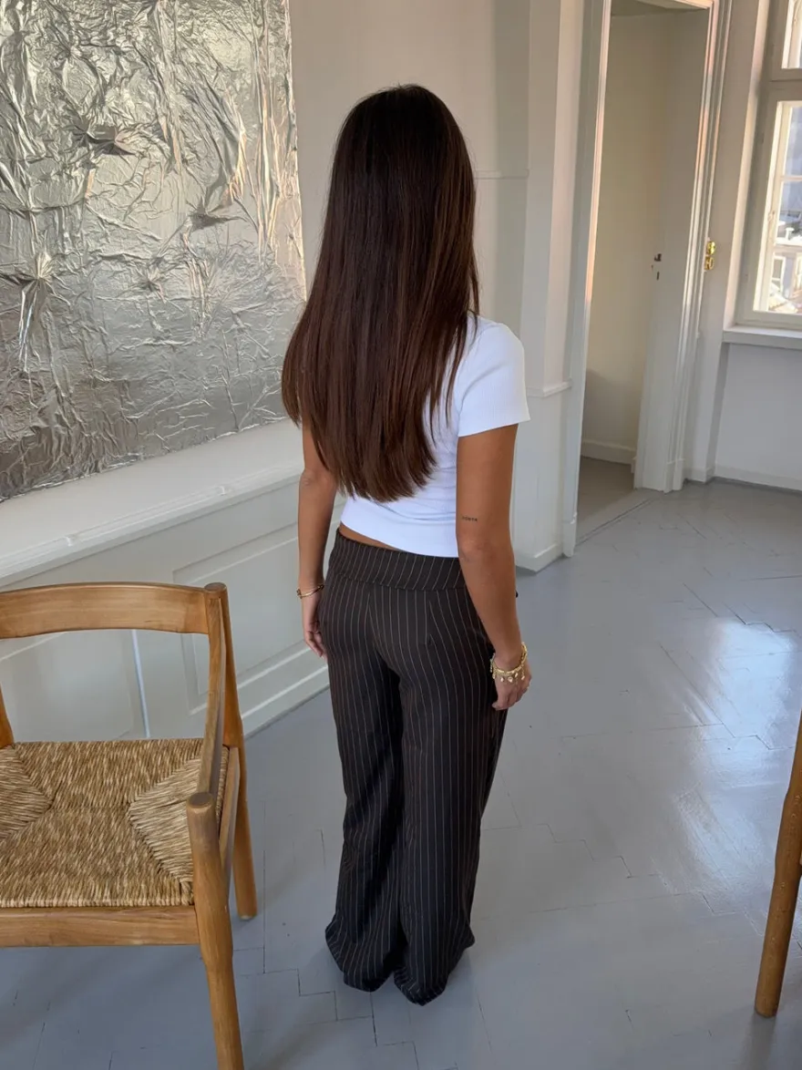 Design By Si Avelina bukser med bindebælte - Brun Outlet