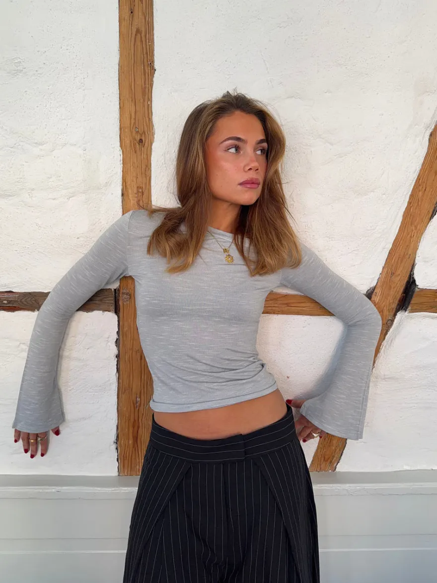 Design By Si Aven one shoulder bluse - Lysegrå Hot