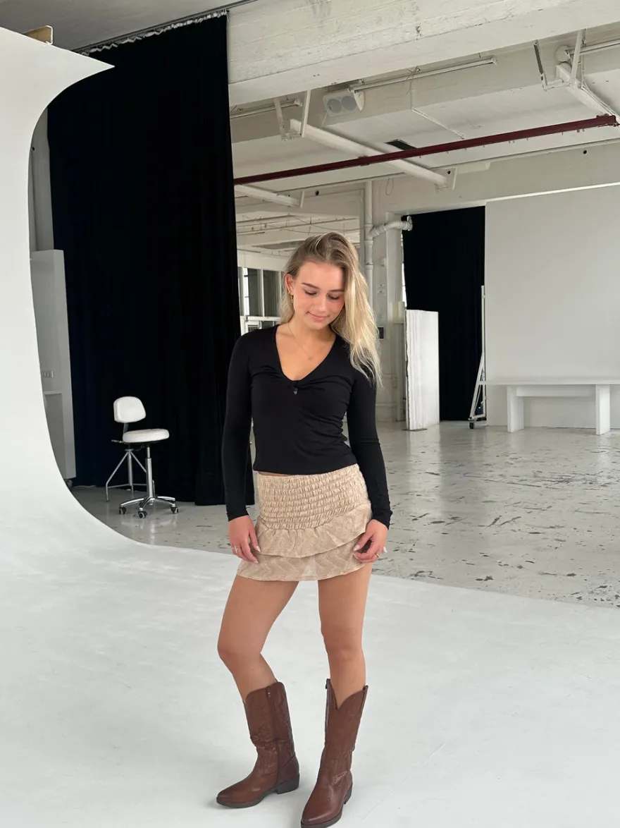 Design By Si Ayia nederdel/top - Beige Discount