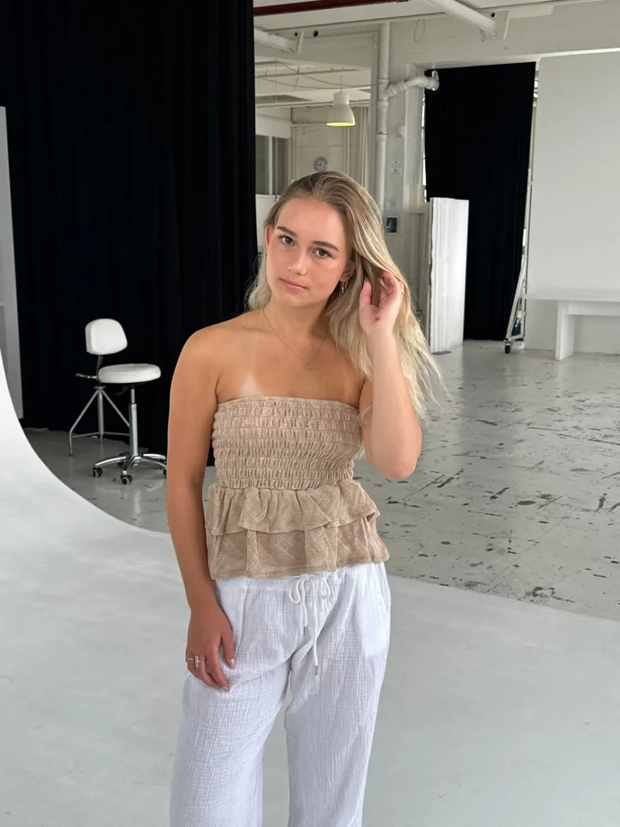 Design By Si Ayia nederdel/top - Beige Discount