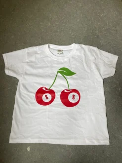 Design By Si 8-ball kirsebær baby tee- hvid New