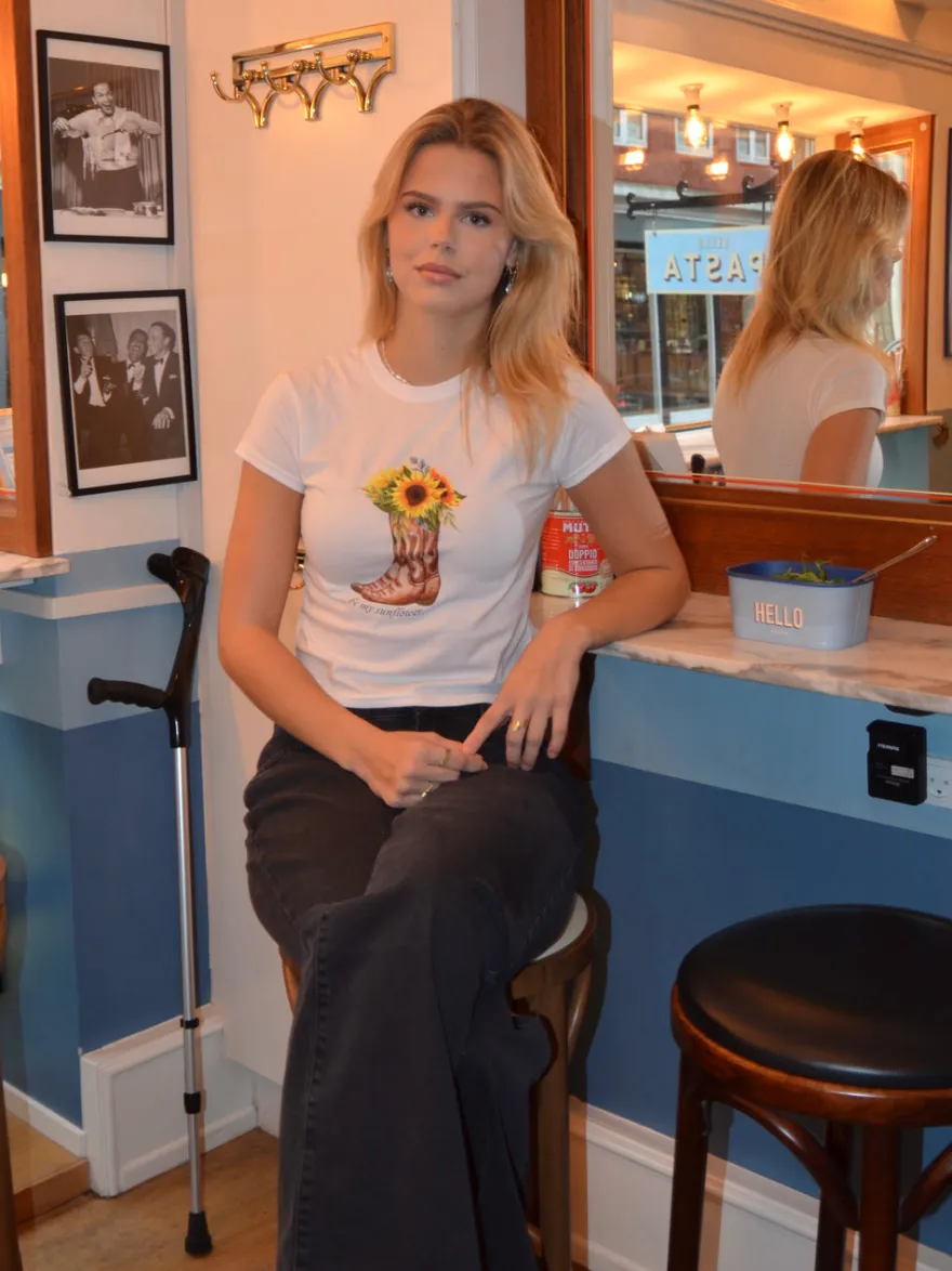 Design By Si Be my sunflower baby tee - Hvid Clearance