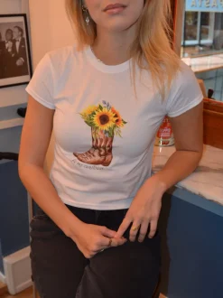 Design By Si Be my sunflower baby tee - Hvid Clearance