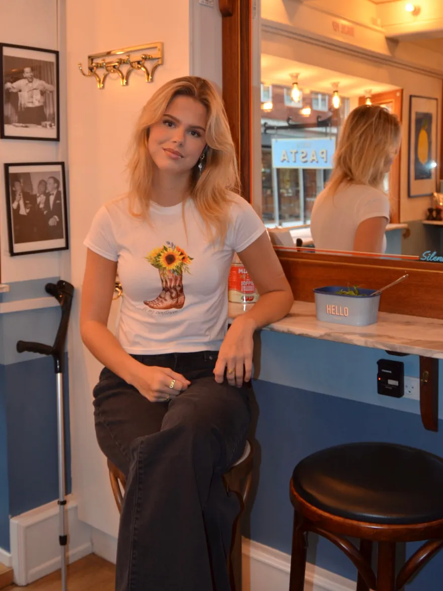 Design By Si Be my sunflower baby tee - Hvid Clearance