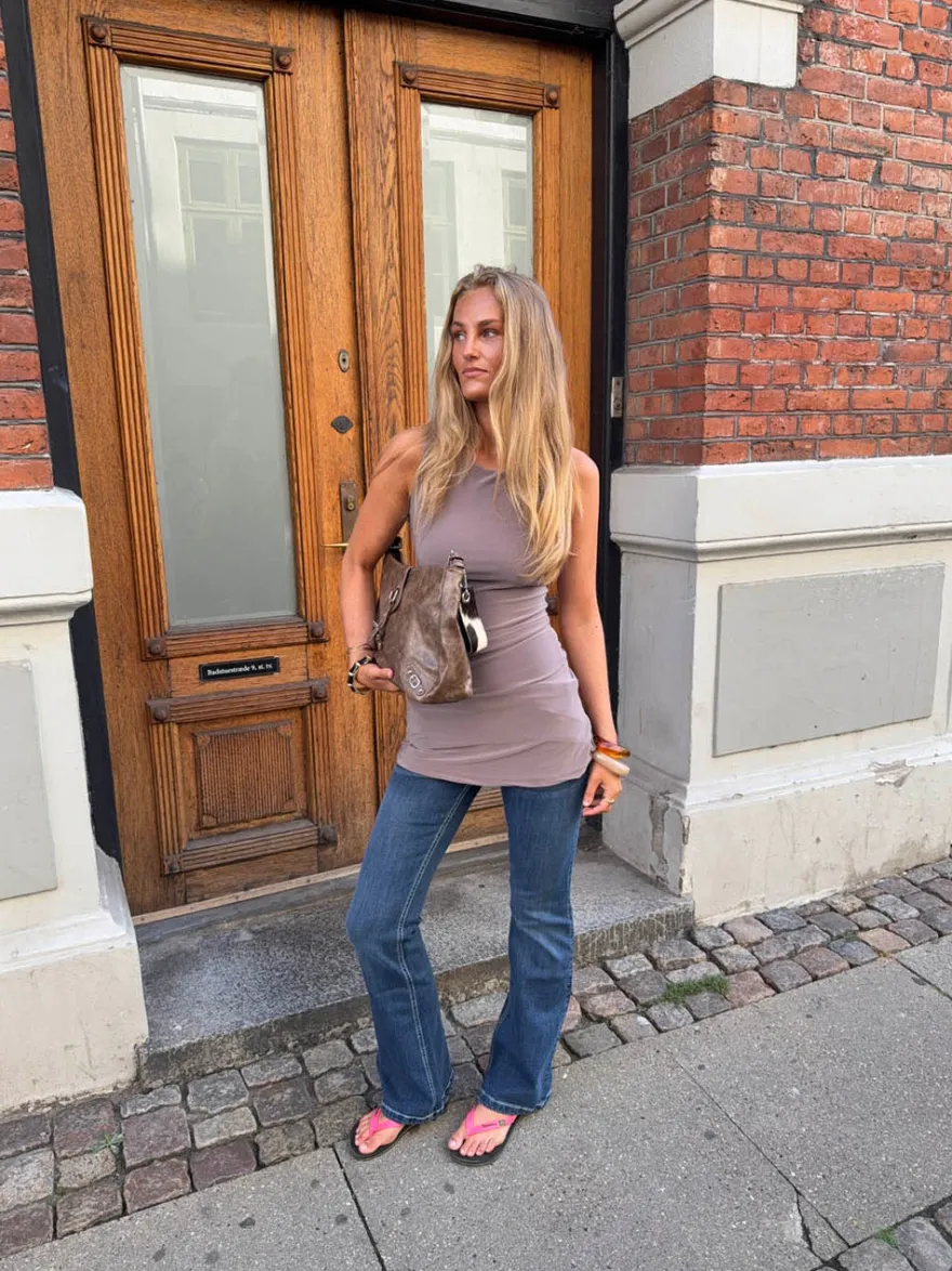 Design By Si Bobby bootcut jeans - Blå denim New