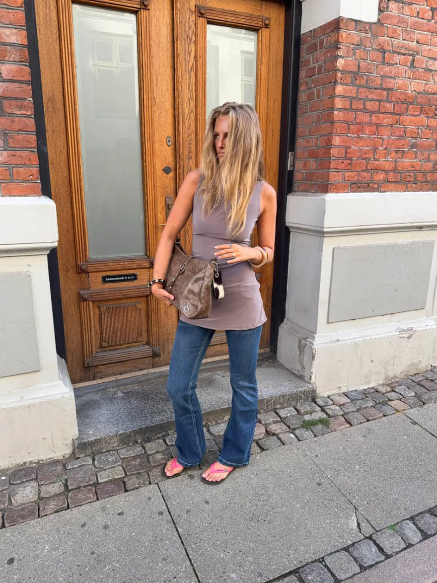 Design By Si Bobby bootcut jeans - Blå denim New