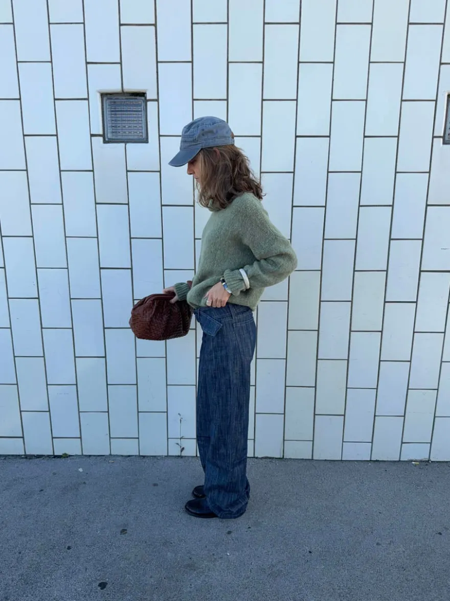 Design By Si Boletta jeans med bælte - Mørkeblå denim Hot