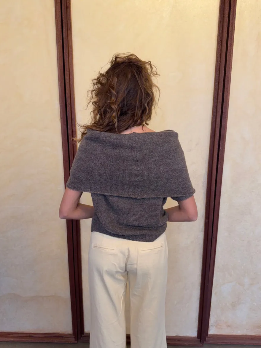 Design By Si Bolivia multi striktrøje - Taupe Sale