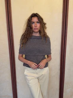 Design By Si Bolivia multi striktrøje - Taupe Sale