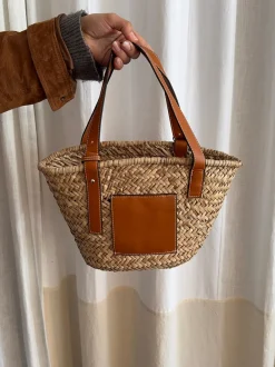 Design By Si Botalia strandtaske i flet - Beige Best