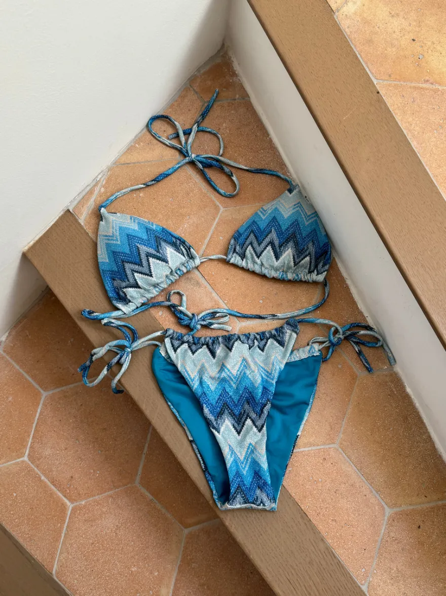 Design By Si Breezy glitter bikini - Blå Discount