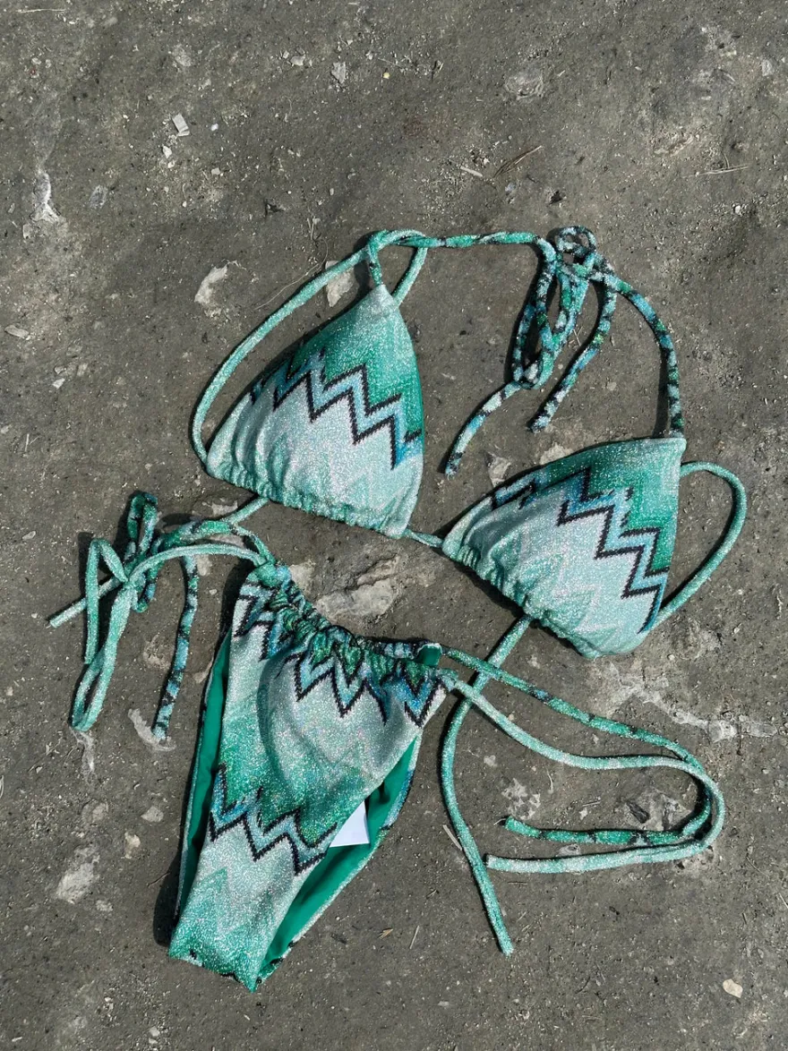 Design By Si Breezy glitter bikini - Grøn New