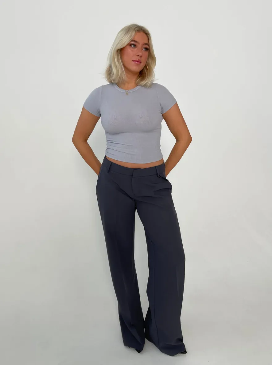 Design By Si Britney lavtaljede suit bukser - grå Hot