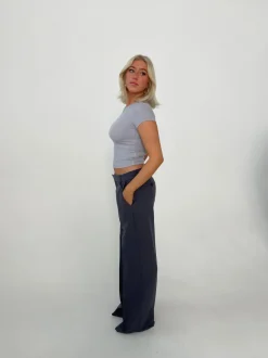 Design By Si Britney lavtaljede suit bukser - grå Hot