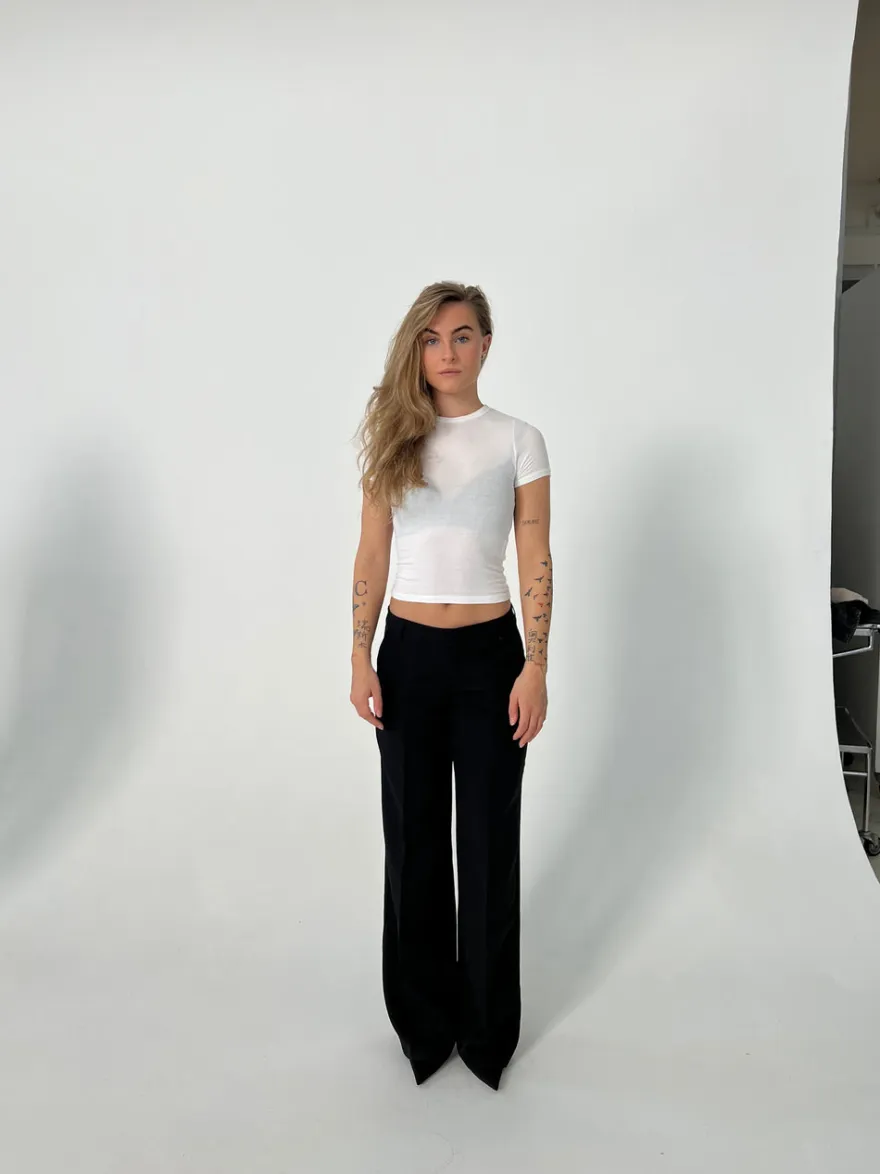 Design By Si Britney lavtaljede suit bukser - Sort