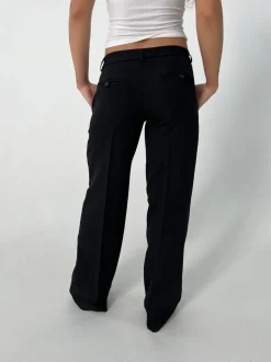 Design By Si Britney lavtaljede suit bukser - Sort