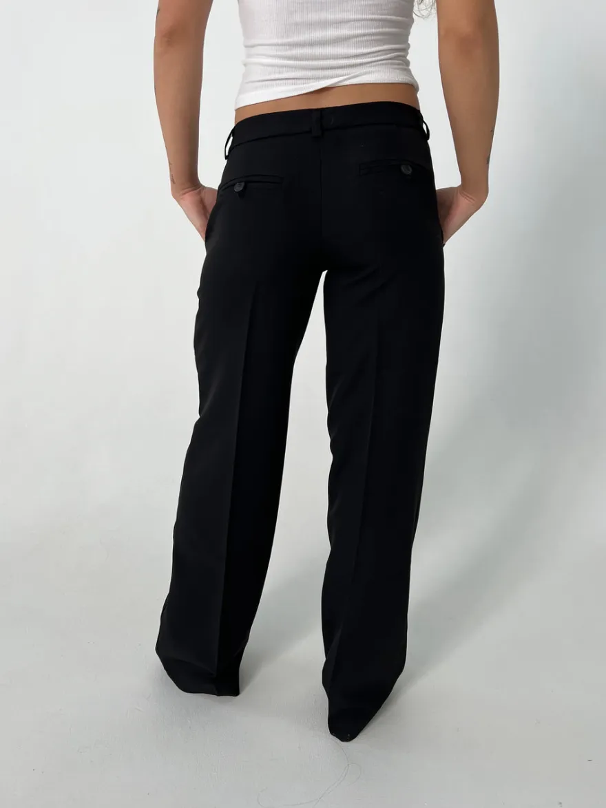 Design By Si Britney lavtaljede suit bukser - Sort