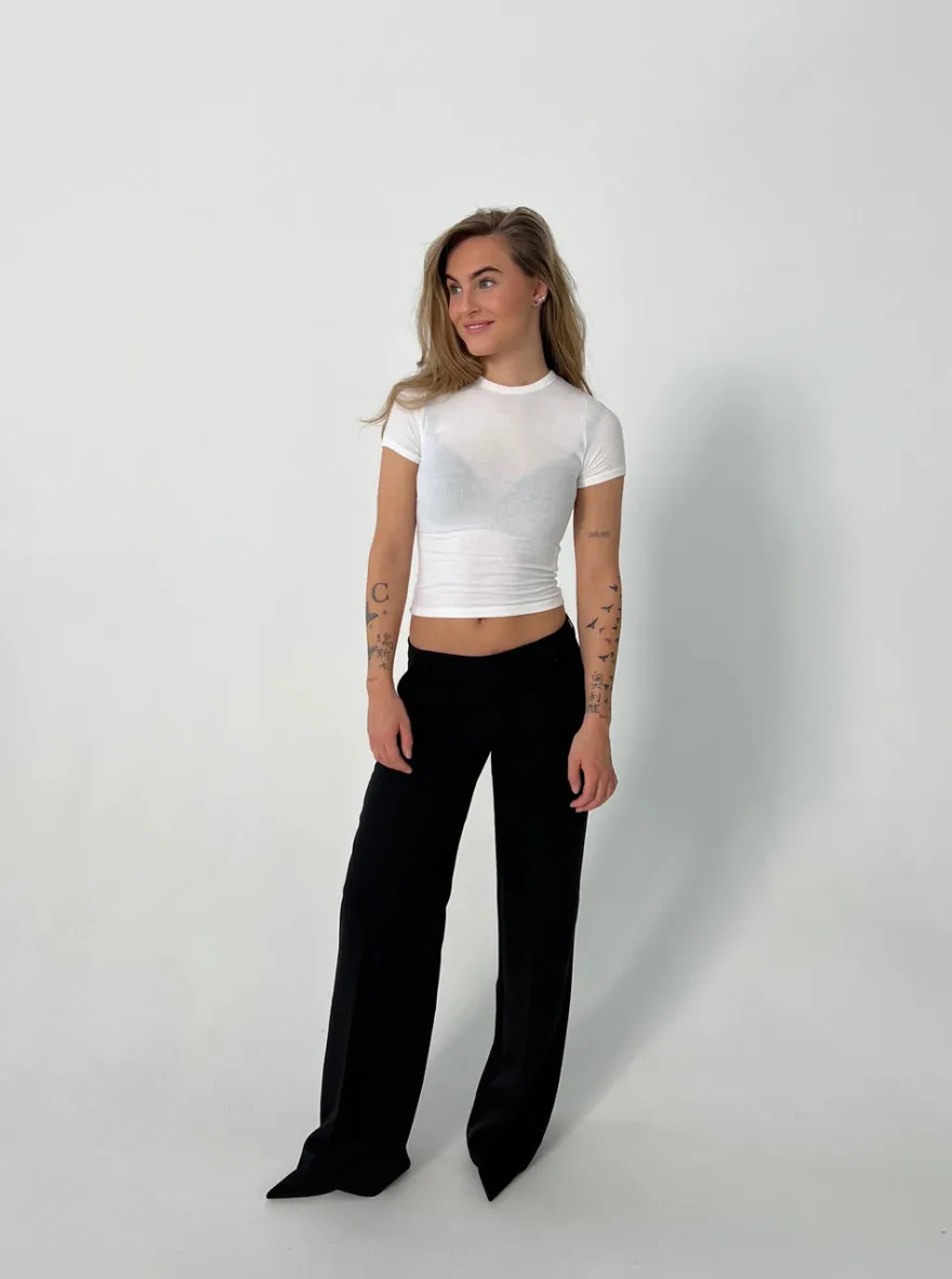 Design By Si Britney lavtaljede suit bukser - Sort