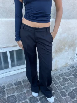 Design By Si Britney lavtaljede suit bukser - Sort