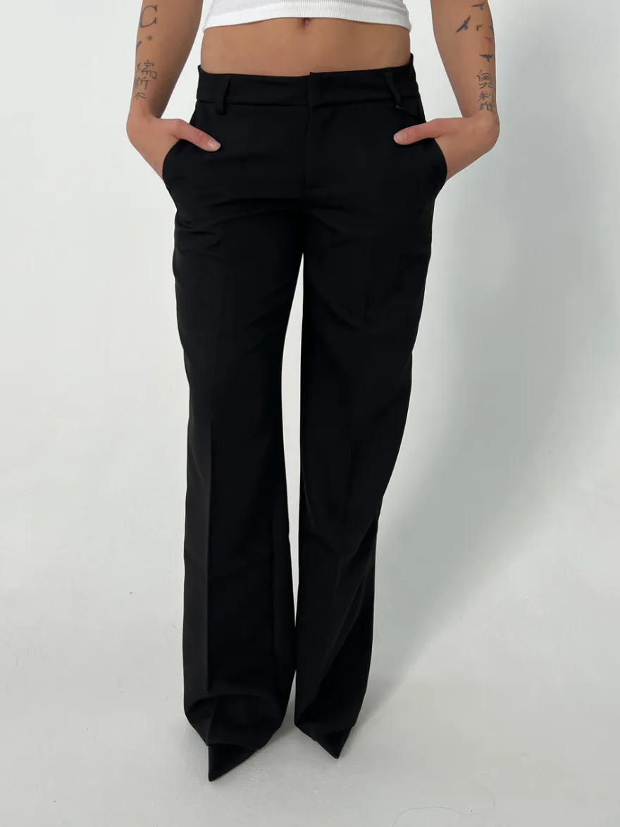 Design By Si Britney lavtaljede suit bukser - Sort