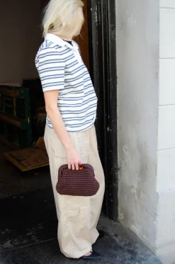 Design By Si Calia hæklet clutch - Brun Clearance