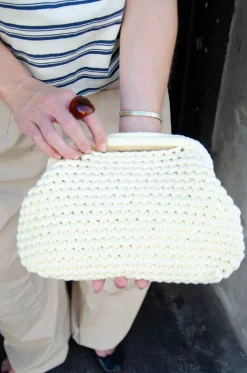 Design By Si Calia hæklet clutch - Lys gul Hot
