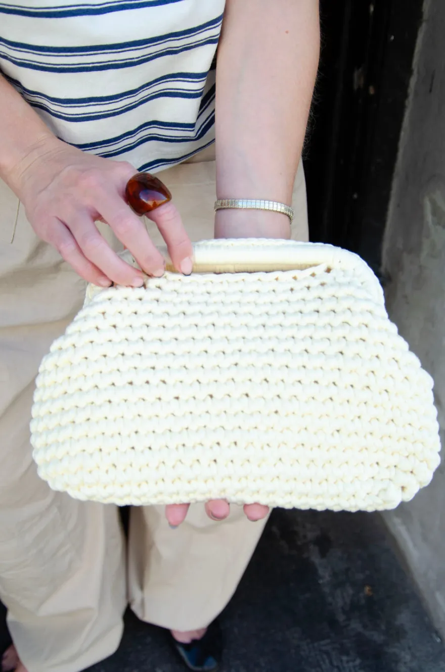 Design By Si Calia hæklet clutch - Lys gul Hot