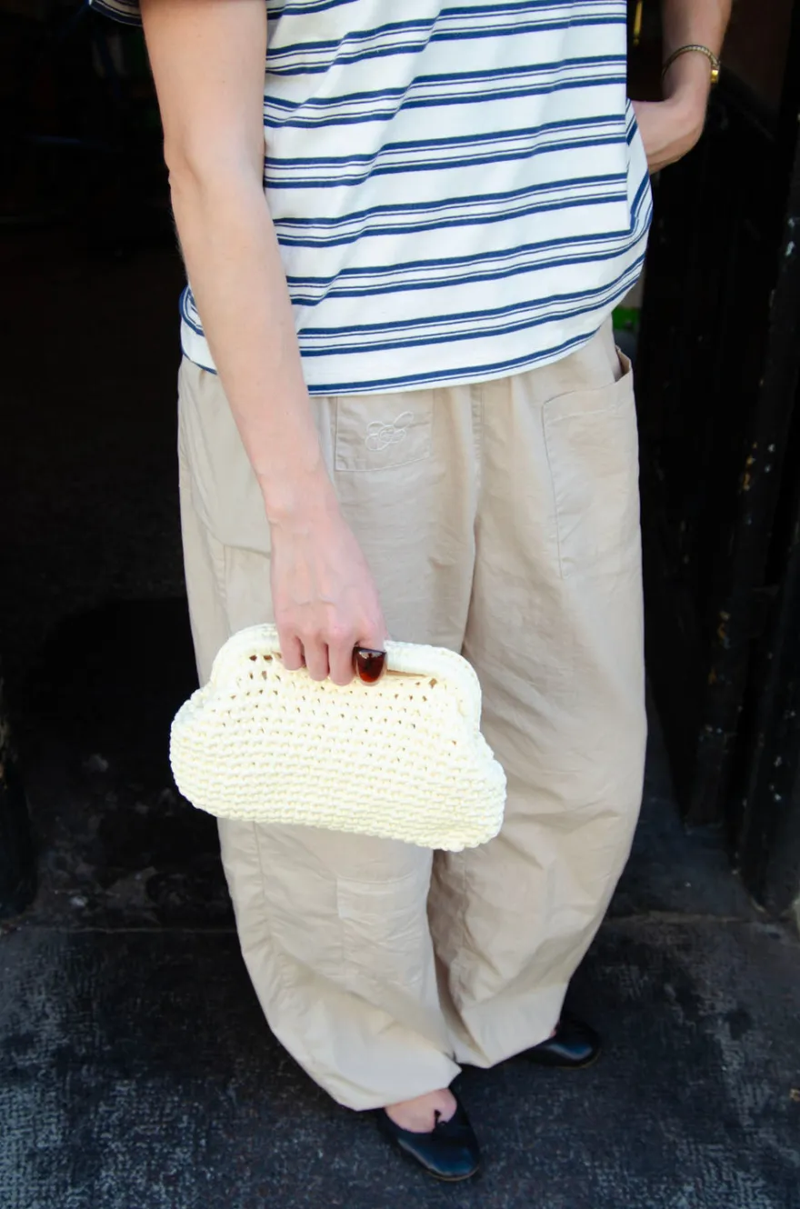 Design By Si Calia hæklet clutch - Lys gul Hot