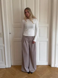 Design By Si Camilla oversized suitbukser - Beige Online
