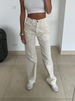 Design By Si Camille lærredsbukser - Off white Hot