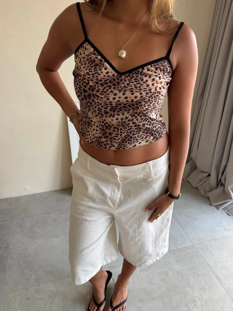 Design By Si Capri top - Leopard New