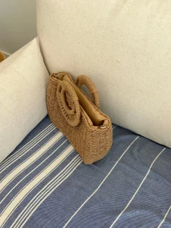 Design By Si Capua flettet taske med strop - Beige Outlet