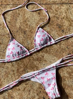 Design By Si Caterina bikini med sløjfer - Hvid/pink