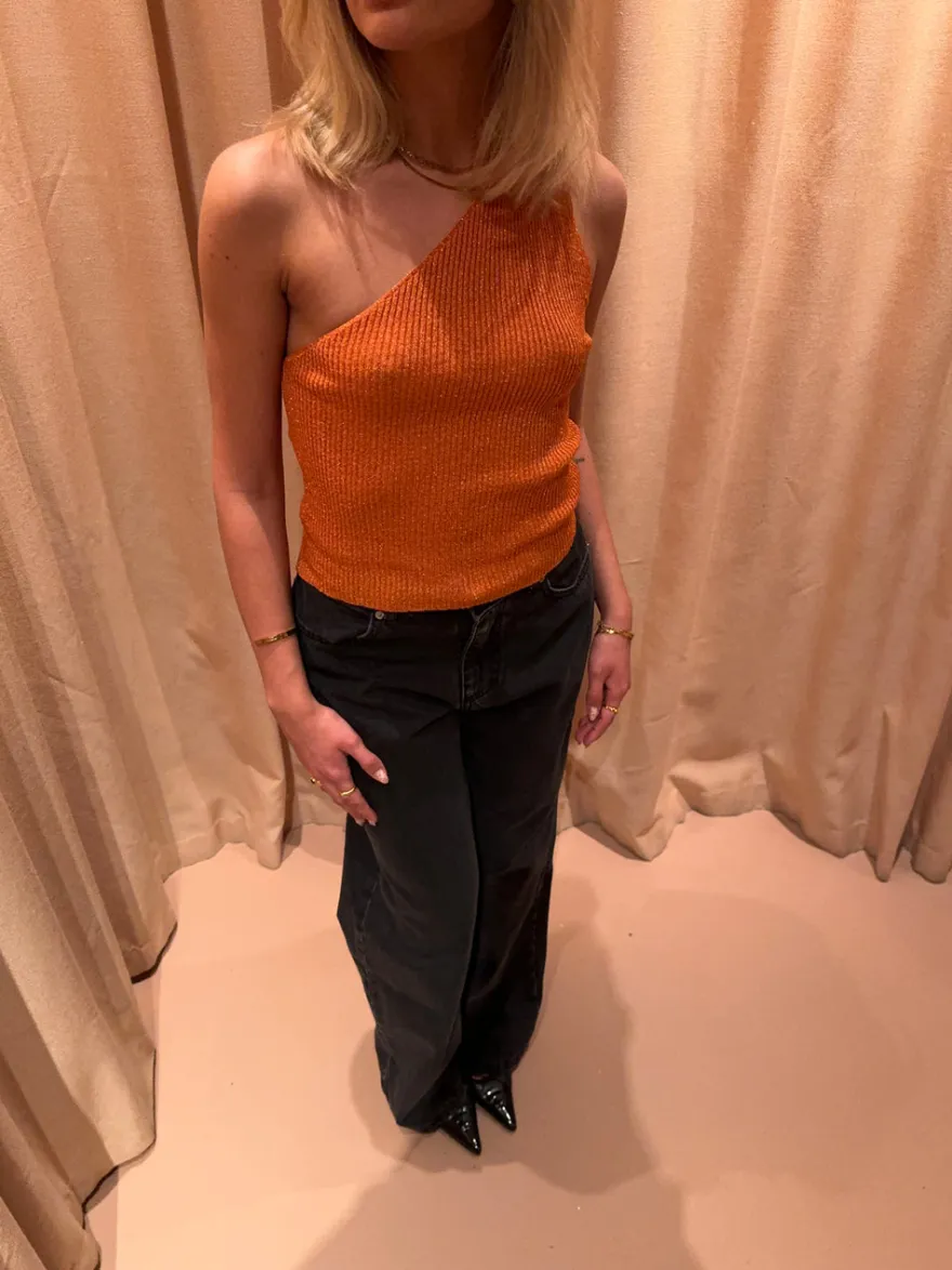 Design By Si Cathie one shoulder top - Orange Outlet