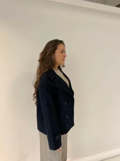 Design By Si Catinka kort trenchcoat - Navy