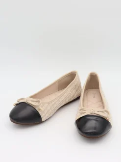 Design By Si Cetinje ballerina sko med skøjfe - Beige Hot