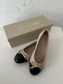 Design By Si Cetinje ballerina sko med skøjfe - Beige Hot