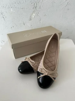 Design By Si Cetinje ballerina sko med skøjfe - Beige Hot