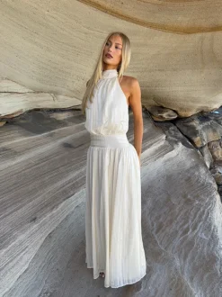 Design By Si Cherry maxikjole - Off white Online