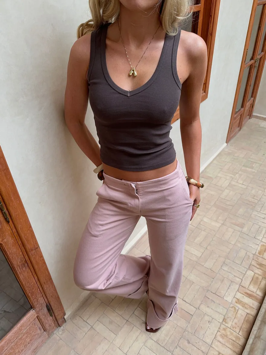 Design By Si Chiara tanktop - Lys brun Sale