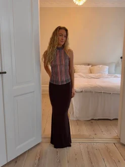Design By Si Chifona maxinederdel - Brun Sale