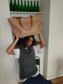 Design By Si Chili flettet taske - Beige Clearance