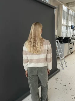 Design By Si Christelle striktrøje med striber - Beige/off white Sale