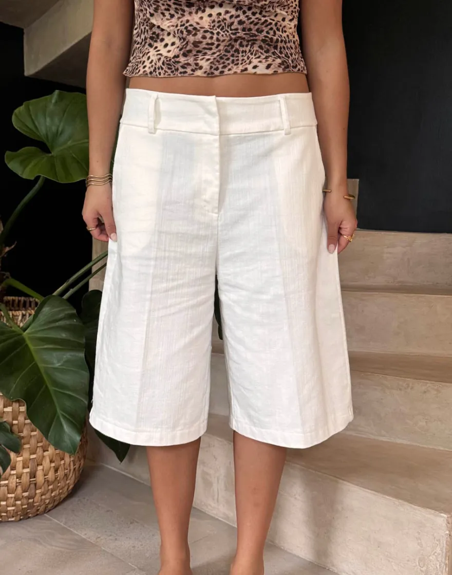 Design By Si Cilena bermudashorts - Hvid Clearance