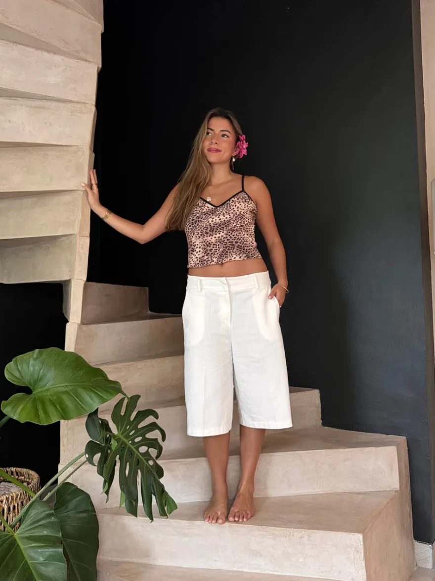 Design By Si Cilena bermudashorts - Hvid Clearance