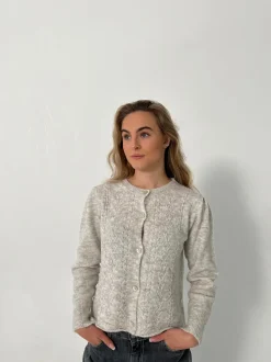 Design By Si Cilla strikket cardigan - Lysegrå