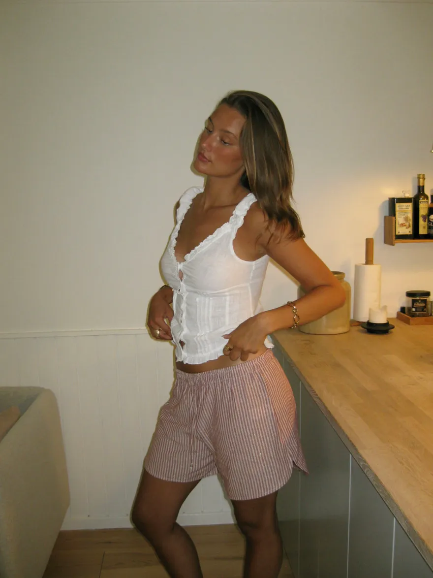 Design By Si Clariana shorts med striber - Rød/hvid Sale