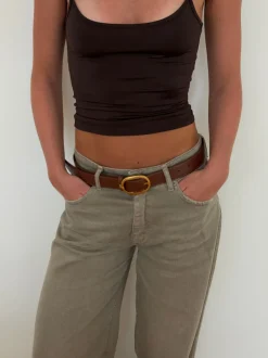 Design By Si Classic bælte - Brun/guld Hot