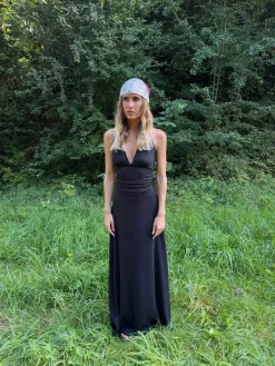 Design By Si Clauda maxikjole med åben ryg - Sort Sale